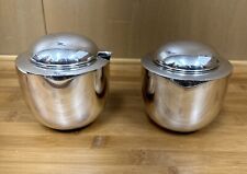 Vintage MCM Dansk Lorenzo Porcelli Silver Plated Sugar Creamer Set Minimalist for sale  Shipping to South Africa