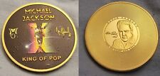Michael Jackson Elvis Gold Coin Autographed King of Rock n Roll Pop Music 5 Star for sale  SALFORD