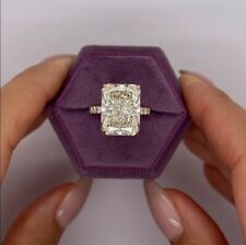 14K yellow Gold Radiant Cut Lab Grown Diamond VVS1 Engagement Ring 4 Carat for sale  Shipping to South Africa