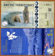 Terytoria arktyczne, 1 1/2 USD, 2014, polimer, niedźwiedzie polarne UNC na sprzedaż  Wysyłka do Poland