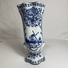 Vaso antigo raro do século XVIII Delft azul floral estanho vitrificado 10 polegadas item de colecionador comprar usado  Enviando para Brazil