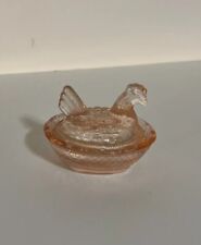 Mini cesta de vidro vintage rosa HEN ON NEST ADEGA DE SAL com tampa prato depressão comprar usado  Enviando para Brazil