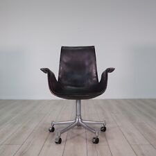 Knoll Tulip Chair Ledersessel Designer Sessel auf Rollen mit Armlehne in schwarz gebraucht kaufen  Wuppertal