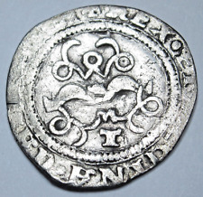 Moneda antigua colón de plata española de 1/2 reales de Fernando Isabel de 1400-1500 segunda mano  Embacar hacia Argentina