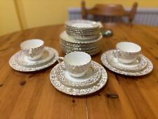 Antique English Gold & White Bone China Tea Set for sale  Shipping to South Africa