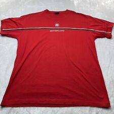 Camisa masculina Ronweil Suíça grande L bordada vermelha logotipo gola redonda férias comprar usado  Enviando para Brazil