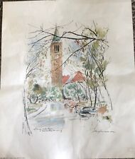 John Haymson (Library with tower, Cornell University) Unframed Signed Print, used for sale  Shipping to South Africa