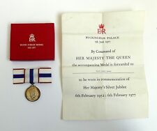 Boxed Genuine Silver QUEEN ELIZABETH II Silver Jubilee Medal 1977 w Certificate, used for sale  Shipping to South Africa