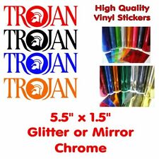 Trojan Vinyl Stickers  5.5 inches long Trojan stickers glitter flake/chrome  for sale  Shipping to South Africa