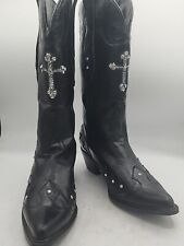 Usado, Botas de Vaquero Bling para Mujer Negro Estrás Cruz Talla 9 segunda mano  Embacar hacia Argentina