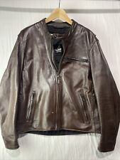 Fieldsheer Motorcycle Leather Jacket Mens Size 44  Brown Zip Up Perforated for sale  Shipping to South Africa