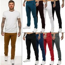 Enzo Mens Chino Trousers Slim Fit Skinny Stretch Cotton Pants Jeans All UK Sizes, used for sale  Shipping to South Africa