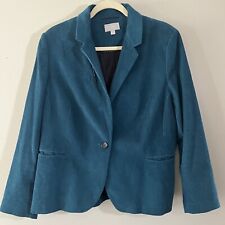 Pure Collection Teal Corduroy Blazer Women Size 18 Preppy Classic 175 for sale  Shipping to South Africa
