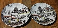 2  Vintage Yorkshire Hand Engraved Ironstone Tea Cup Plates for sale  Michigan City