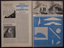 Wooden Awnings and Canopies How-To build PLANS, used for sale  Shipping to South Africa