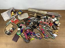 Used, Mixed Vintage Sewing Job Lot Embroidery Threads Reels Knitting Needles Thimbles for sale  Shipping to South Africa