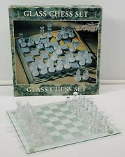 *N) Conjunto de xadrez e tabuleiro de vidro com peças de jogo transparentes e fosco 10" x 10" comprar usado  Enviando para Brazil