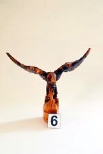 1970s Wooden figurine Eagle Vintage Sculpture USSR Hand carved Home decor VTG 06, used for sale  Shipping to Canada