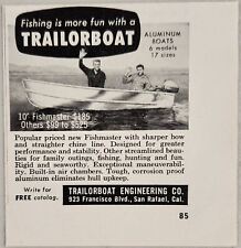 1955 Impressão Anúncio Trailorboat Barcos de Alumínio 10' Fishmaster San Rafael, Califórnia, usado comprar usado  Enviando para Brazil