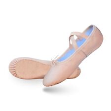 iKelpie® Full Leather Sole BALLET SHOES, Adult Child Canvas Pointe Dance Shoe UK, used for sale  Shipping to South Africa