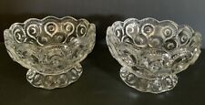 Used, 2 Vintage LE SMITH Clear Glass Moon And Stars Footed Dessert Bowl  for sale  Shipping to South Africa