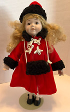 Sweet 15.5" Porcelain Doll with Winter Coat, Hat and Muff for sale  Shipping to South Africa