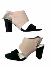 Alfani Prima Black Beige Suede Open Toe Heels Shoes 7 M for sale  Shipping to South Africa