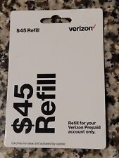 $45 Refill Verizon Prepaid Phone Card, used for sale  Shipping to South Africa