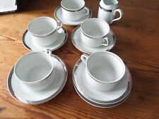Used, M&S Home, 5 Platinum Tea Cups, 6 Saucers and Milk Jug for sale  YARM