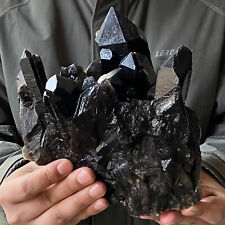 Hermosa muestra mineral de cristal de cuarzo negro natural de 6,45 lb segunda mano  Embacar hacia Mexico