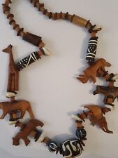 Wooden animals necklace for sale  DONCASTER
