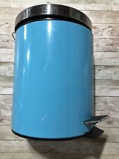 Cesto de lixo pequeno degrau cesto de lixo banheiro escritório pedal lixo azul, usado comprar usado  Enviando para Brazil