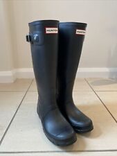 Hunter Original Tall Black Wellies Wellington Boot Womens W23499 Size UK 4, used for sale  Shipping to South Africa