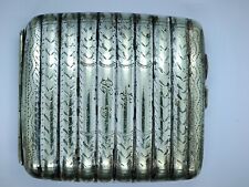 Antique EPNS Silver Plated Ribbed Cigarette Case - Engraved Top for sale  Shipping to South Africa