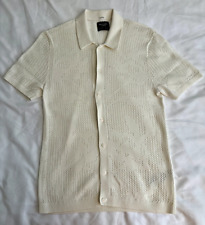 Suéter polo masculino Abercrombie malha floral texturizado off white botão tamanho P, usado comprar usado  Enviando para Brazil