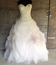 Allure Bridals C340 Wedding Dress 6 Champagne Organza Beaded Rosettes Ballgown for sale  Shipping to South Africa