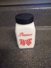 Vintage McKee Gingham Bow Pepper Shaker Milk Glass for sale  Shipping to South Africa