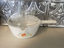 Vintage Wildflower Poppy Corning Ware 2 1/2 Cup Sauce Pan Pot w/Pyrex Lid  for sale  Shipping to South Africa