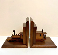wood bookends train for sale  Elk Grove