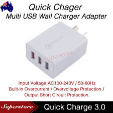 Used, QC3.0 25W 3 USB Wall Charger Fast Charging Adapter AU Wall Charger for samsung for sale  Shipping to South Africa