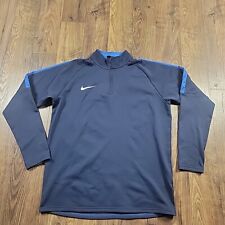 Pulôver Nike grande azul 3/4 zíper academia broca top Swoosh futebol treinamento lã comprar usado  Enviando para Brazil