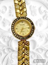 Relógio feminino ELGIN tom dourado pulseira moldura de cristal elegância clássica vintage comprar usado  Enviando para Brazil