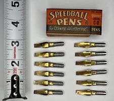 Vintage Speedball Pen Nibs for Drawing & Lettering with 12 Original Pen Caps C-0 for sale  Shipping to South Africa
