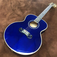 Guitarra acústica incrustada 43 polegadas série J200 tinta azul brilhante concha abalone comprar usado  Enviando para Brazil