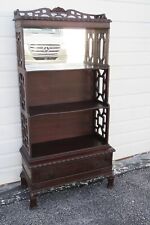 Used, Chippendale Mahogany Tall Narrow Bookcase Display Shelf Cabinet 3507 for sale  Hollywood
