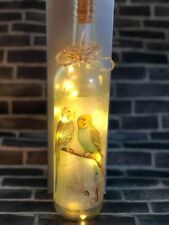 Garrafa de vidro LED decoupage/decorada feita à mão para pássaros periquitos comprar usado  Enviando para Brazil