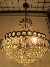 Candelabro de cristal francês antigo/antigo, luz, abajur de teto latão 1940*S comprar usado  Enviando para Brazil