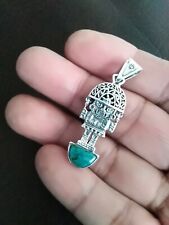 PERUVIAN PENDANT SHAPE OF TUMI W/ TURQUOISE SPONDYLUS INCRUSTATION – SILVER 950 for sale  Shipping to South Africa