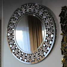 Srebrne lustro glamour okrągłe śr. 90 cm M-0544 na sprzedaż  PL