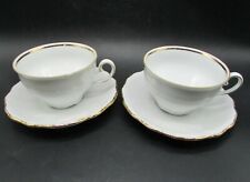 2 tasses à thé porcelaine Seltmann Weiden Bavaria blanche et or, occasion d'occasion  Sainte-Hermine